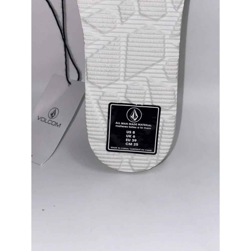 NWT * Volcom White Simple Slide Sandals Sz 8
